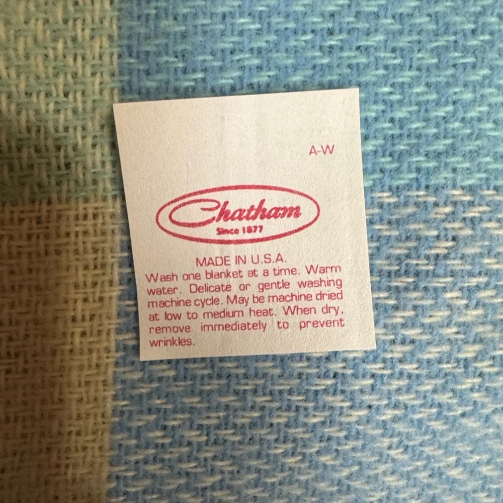 Vintage Chatham pastel blanket / throw with fringe ends New Made in USA